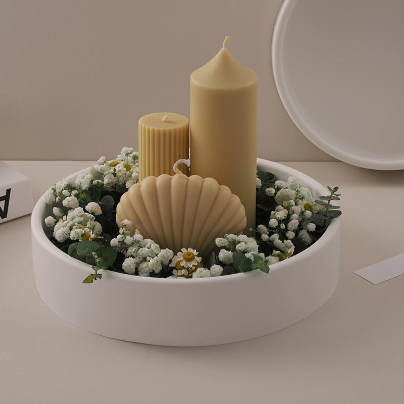 Round Storage Bowl Silicone Molds Candle Tray Molds Plaster Molds Epoxy Resin Molds Castings Molds Flower Pots Molds