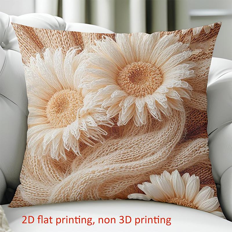 1 Pieces Sunflower Knit Pattern 2D Printed Decorative Pillow Polyester pillowcase, sofa decorative cushion cov Headboard Pillow