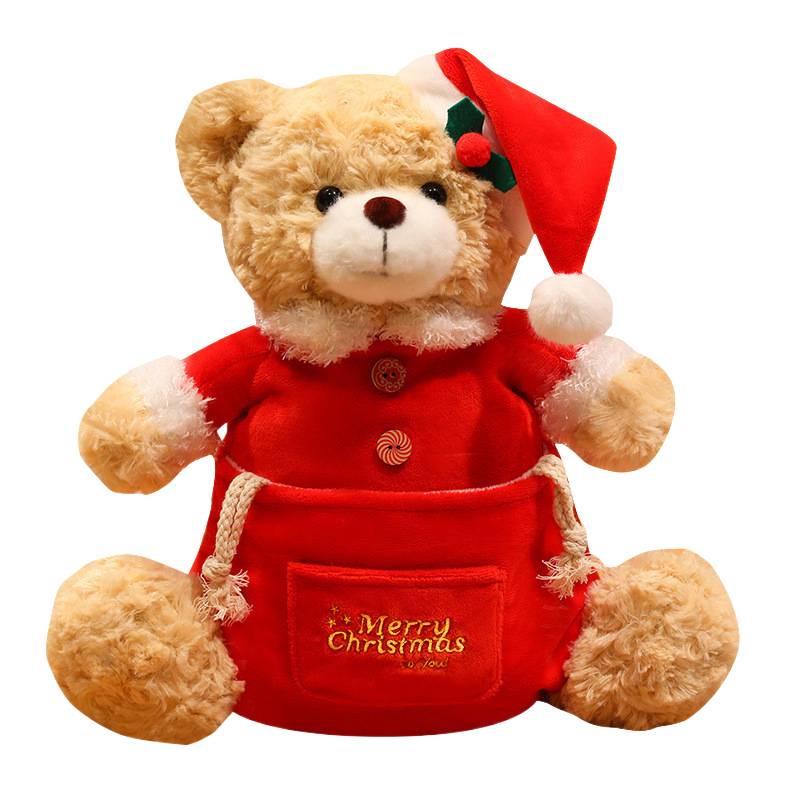 Cross-border Christmas Teddy Bear Plush Storage Bag & Soothing Ornament
