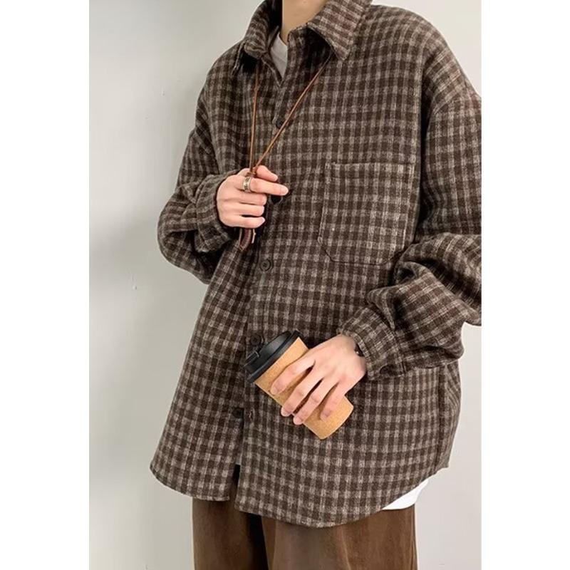 Dimanaf 2025 Jarní košile s dlouhým rukávem Dámská halenka Módní kostkované topy volné Nové