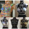 Gilet corsetto da donna in pelle PU stile Harajuku modellante allacciatura accessori abbigliamento