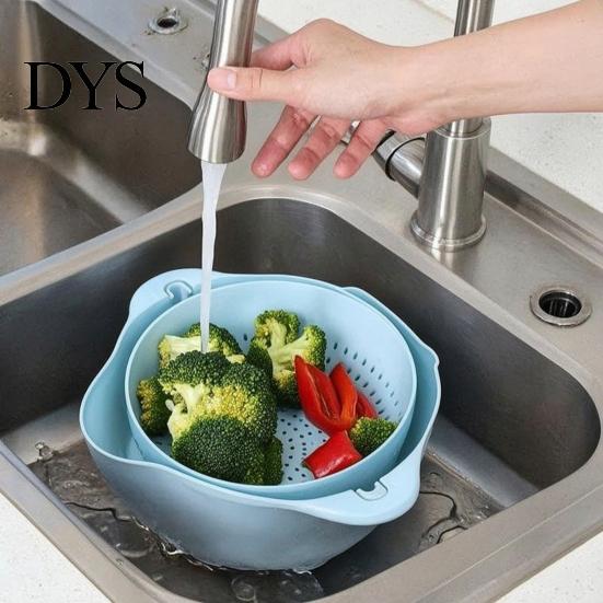 Contenitore Alimentare Multiuso a Doppio Strato Cesto per Lavare le Verdure, Strumento Multifunzionale per Pulire Frutta e Drenare & Scolapasta, Ciotola Scolapasta per Cucina