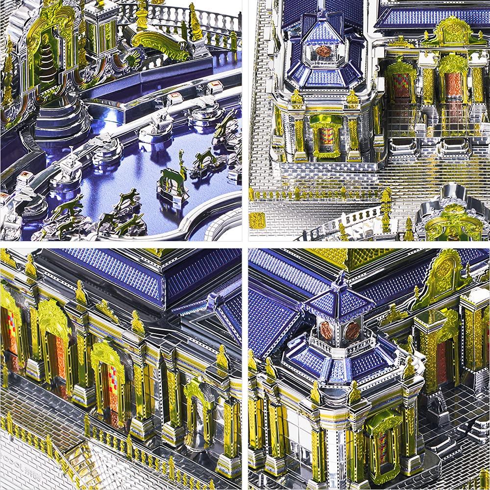 Piececool 3D Metal Puzzle Yuanmingyuan Building Metal Nano Puzzle Assembly Kit No Glue Required Difficulty Level Intermediate Suitable for Adults