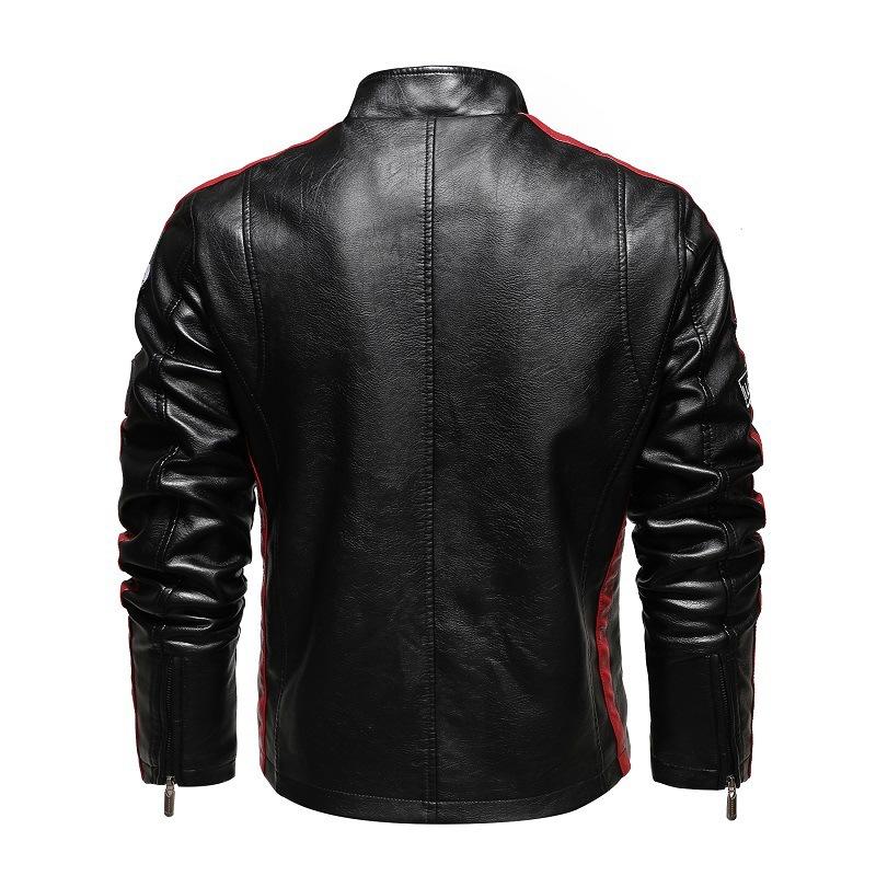 European size men's clothing autumn and winter loose large size men's leather jacket casual washed locomotive pu leather jacket