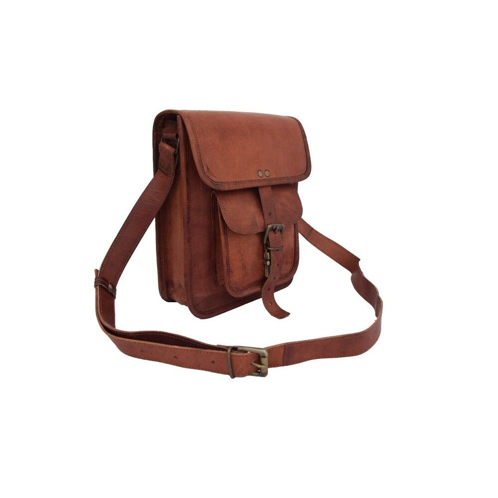 Goat Leather Messenger Bag iPad Tab Satchel Håndveske Crossbody Sling Bags