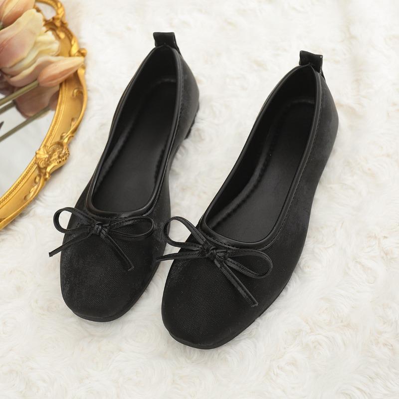 

2026 New Flat Shallow Leopard Print Single Shoes Versatile Women s Shoes Non-slip Comfortable Bow Slip-on 40 чорний