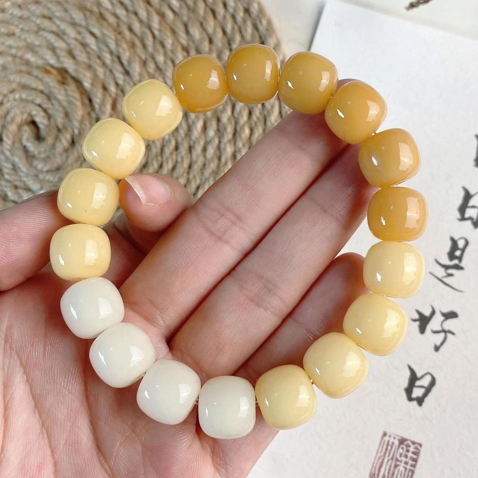 

Браслет Бодхи, женский ледяной прозрачный градиент, розовые бусины, кольца для рук, имитация белого нефрита, браслеты из нефритовых бусин, ювелирное изделие, подарок