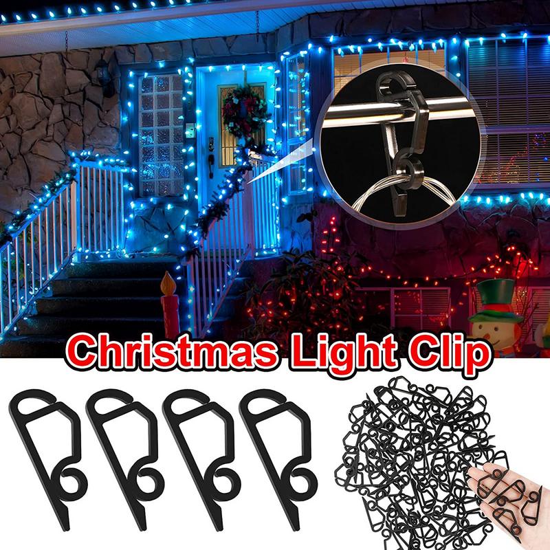 Light Clips For Outdoor String Lights 100pcs Plastic S-shaped Hook Gutter Hanger Hooks Garden Wedding Home Backyard Decoration