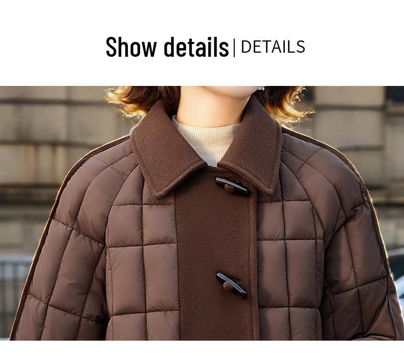 Fat Mama Plus Size Lightweight Cotton Jacket for Middle-aged & Elderly Women - Fashionable Autumn/Winter Outerwear