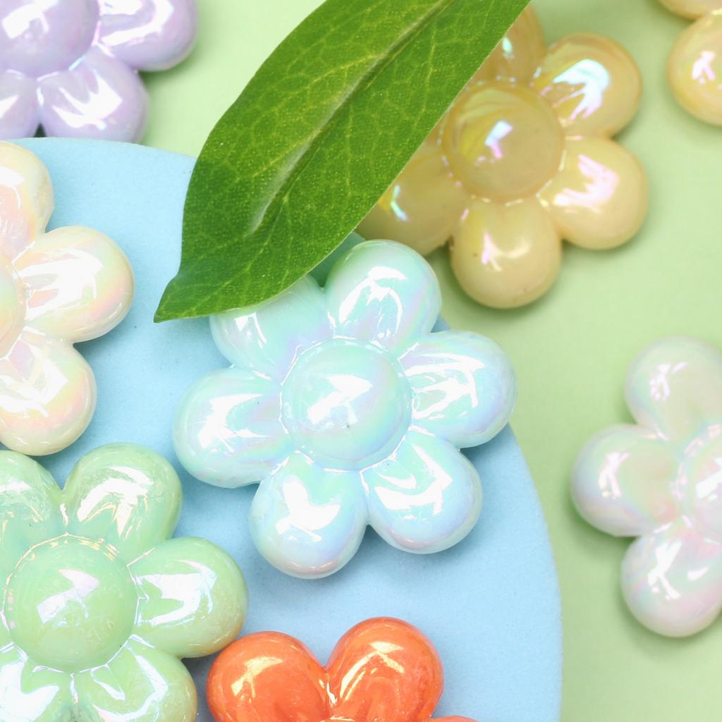 Home Party Supplies Charms Creative Handmade Material 31.3mm For Jewelry Making 5pcs Jewelry Accessories Loose Beads Beading Flower Shape Acrylic DIY