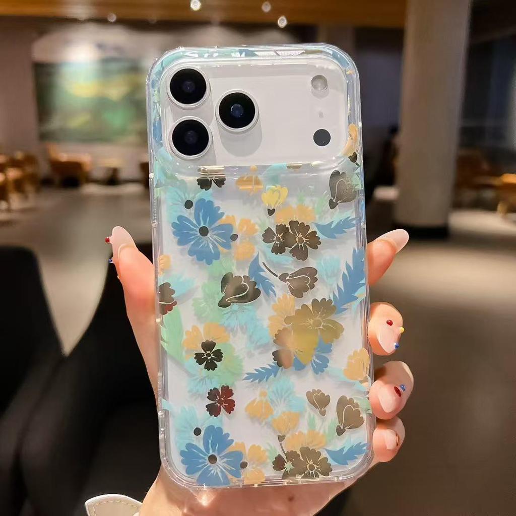 Anti-Fall Transparent Flower Case for iPhone 17 Pro