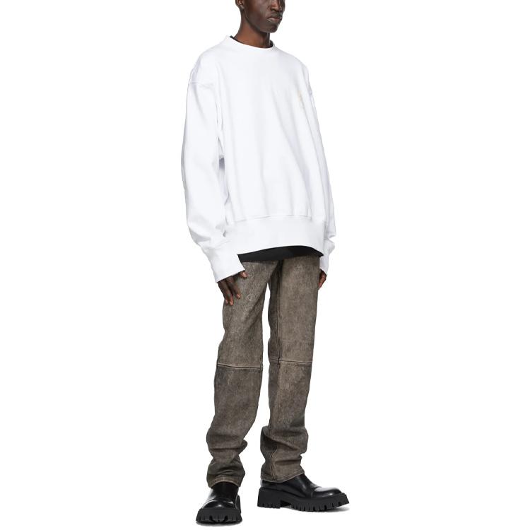 We11done Letter Logo Round Neck Loose Sweatshirt Unisex sweatshirt White WD-TS9-20-131-U-WH