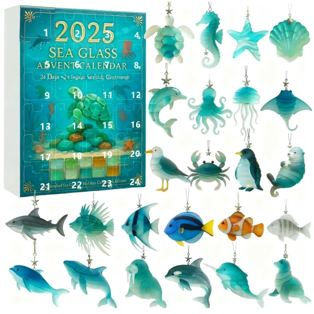 Exquisite Handwerkskunst Pädagogischer Unterhaltsamer Anhänger Meerestier Adventskalender Acryl Entdecke die Wunder des Ozeans