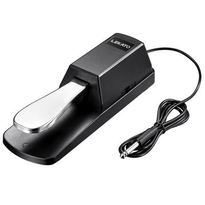 Sustain Pedal Foot Pedal Switch for Keyboards, MIDI, Digital Pianos, Universal Piano Pedal with Polarity Switch, 1/4" 6.35mm Input Plug, Black