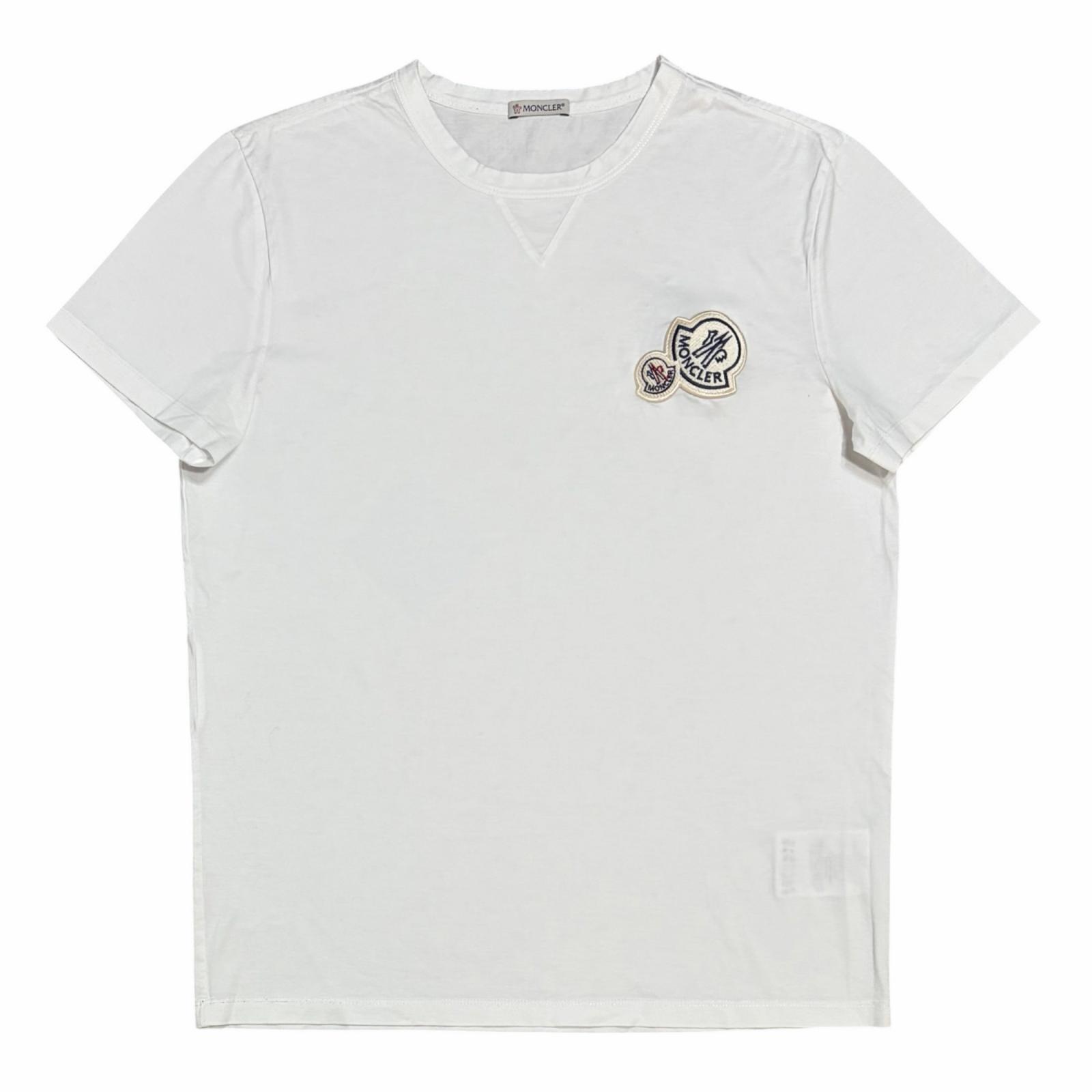 MONCLER Double Patch T-Shirt White Men s Size M Model D109180325008390Y