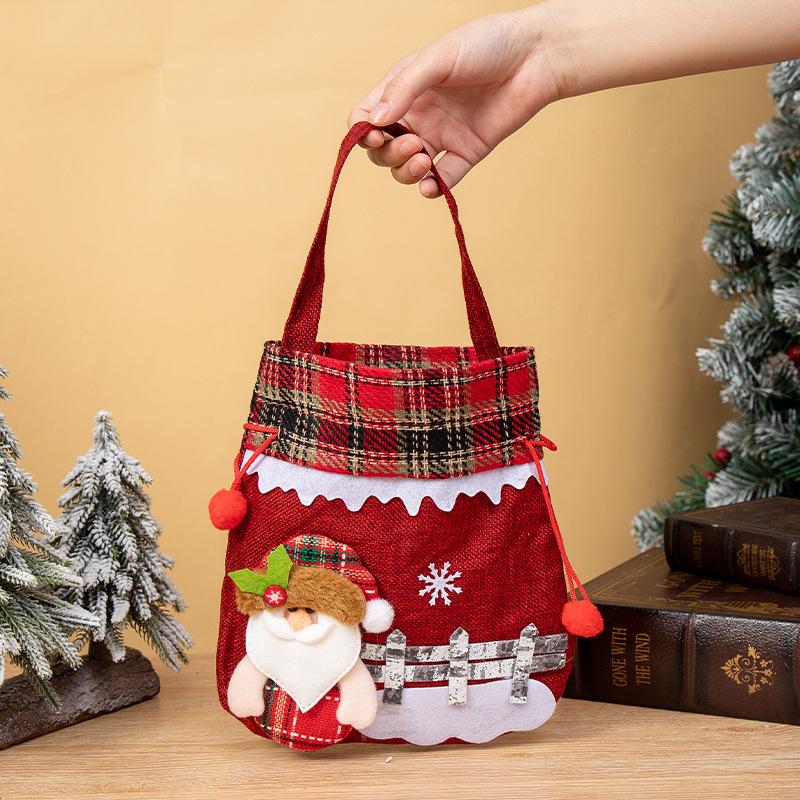 Christmas apple bag snowman gift bag Christmas Eve fruit packaging bag velvet gift tote bag apple box
