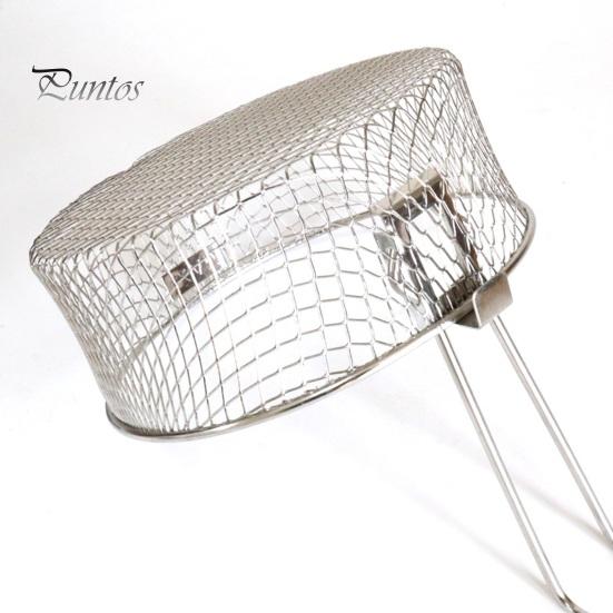 Heat Resistant Mesh Strainer Stainless Steel Frying Basket, with Handle, Strainer, Durable Basket Multi Use Deep Fryer Tool, for Kitchen Chips