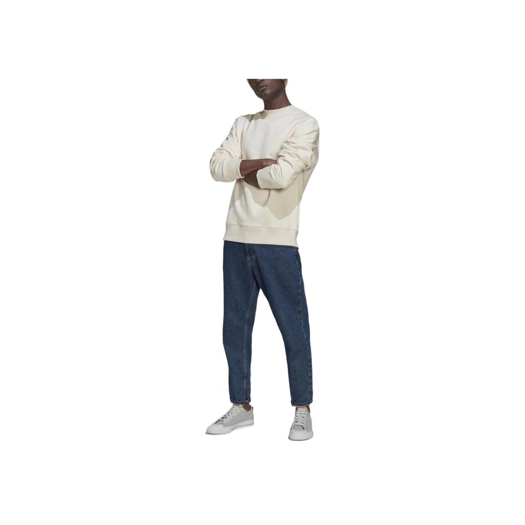 Adidas Solid Color Crewneck Sweatshirt Men Tops Light-Beige IC8080