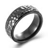 Hand-hammered Moon-pit Titanium Steel Ring, Gender-neutral, Personalized Cultural Hand Jewelry for Men and Women