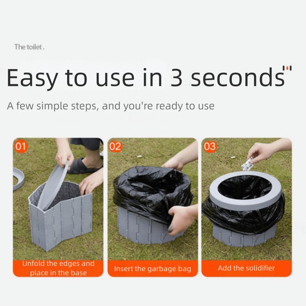 Easy To Store Outdoor Folding Toilet with Storage Bag Car Trash Can Compact Portable Potty  Travel