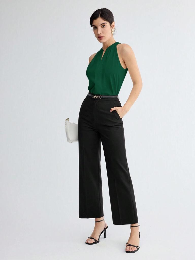 Haut d'été à bretelles sans manches pour femme – Polyvalent et Chic pour le lieu de travail