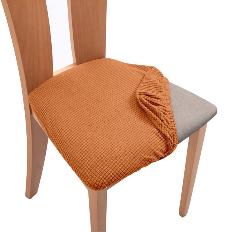 Spandex Jacquard Chair Cushion Cover Dining Room Upholstered Cushion Solid Chair Seat Cover Without Backrest Furniture Protector