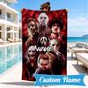 Custom Name Chucky and Tiffany Beach Towel Microfiber Beach Towel, Lightweight and Quick-Dry, for Summer Travel, Swimming Pool Gift