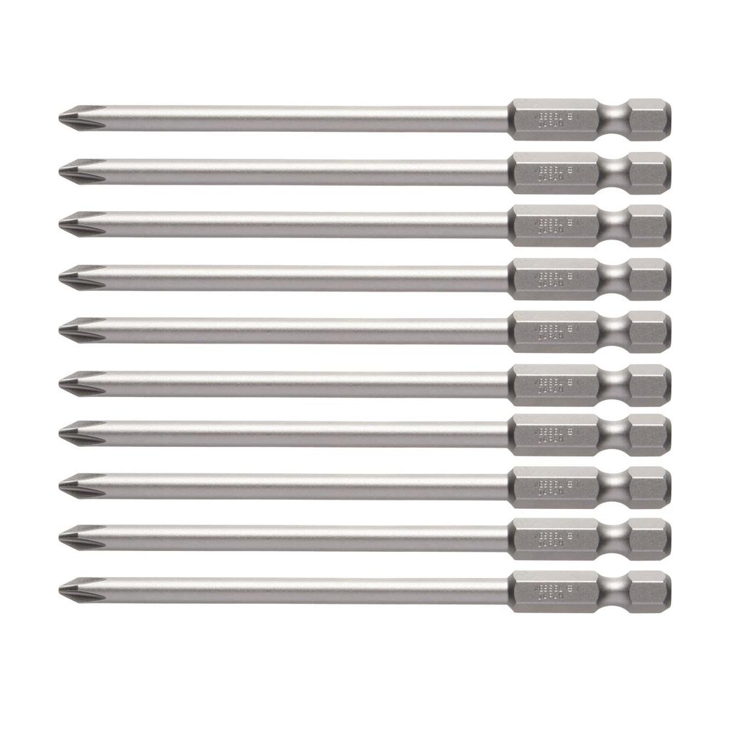 VESSEL Driver Bits for Air and Electric Screwdrivers, +1 x 4.5 x 100mm, 10-Piece Set, Hardness H (High Hardness), B35 ZP