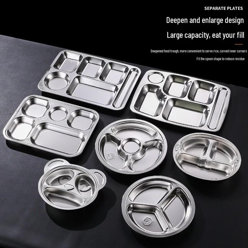 304 Stainless Steel Divided Meal Tray
