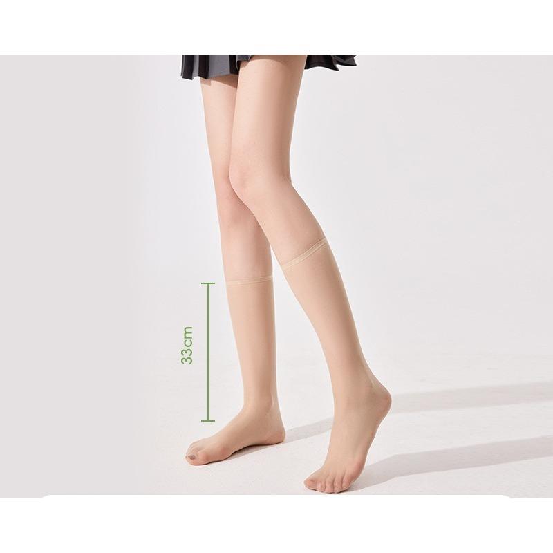 Pineapple Socks, Anti-snagging Silk Calf Socks, Ultra-thin Silk Socks, Women's Thin Flesh-colored Half-length Beauty Socks, Mid-calf Crystal Socks