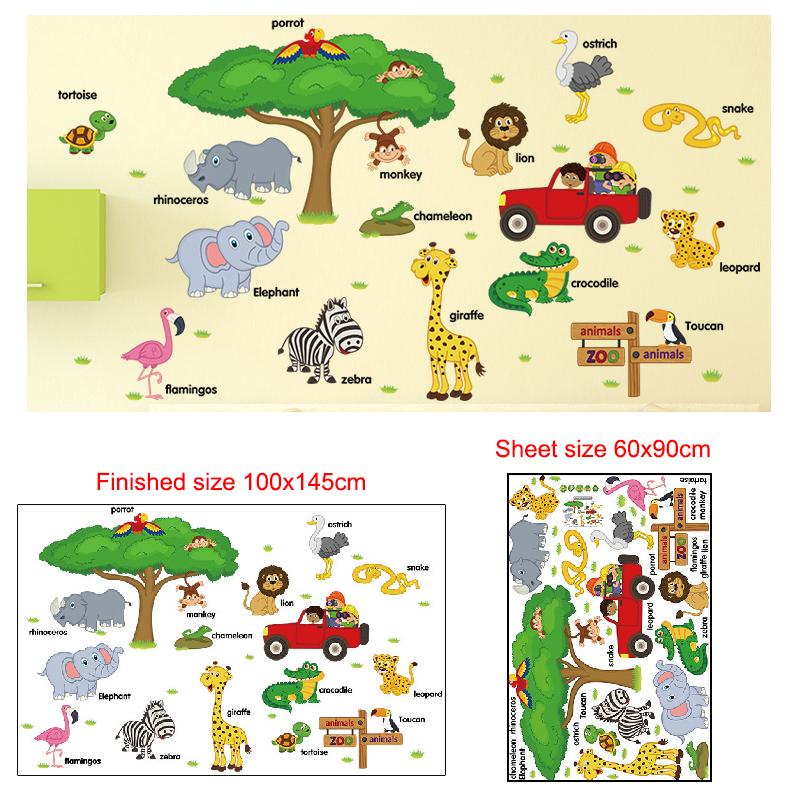Removable Cartoon Wall Stickers for Kids Room Kindergarten Creative Christmas Birthday Gift Decals