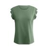Damenmode Rundhals Kurzarm T-Shirt Farbe Locker Passform Tanktop