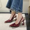 Fashion Summer 2025 New Women Black Fashion Sandals Woman Heels Pumps Sexy Pointed Toe Sandalias Female High Heels Shoes Women