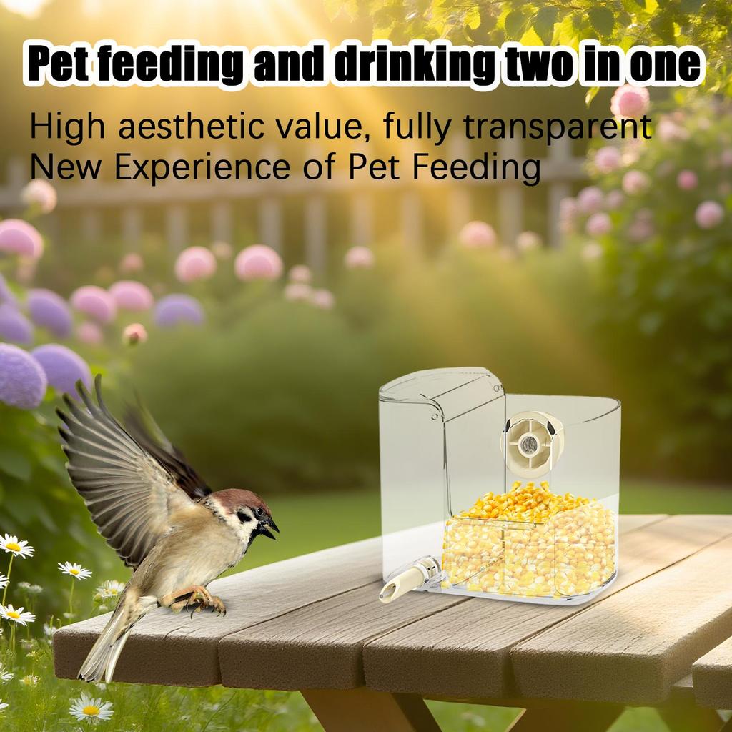 Automatic Bird Water Dispenser for Cage Parrot Canary Finch Budgie Durable Transparent Acrylic Feeder with Nozzle