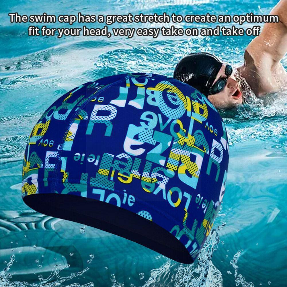 High Elastic Swimming Caps Adult Cloth Stretchable Bathing Ears Hair