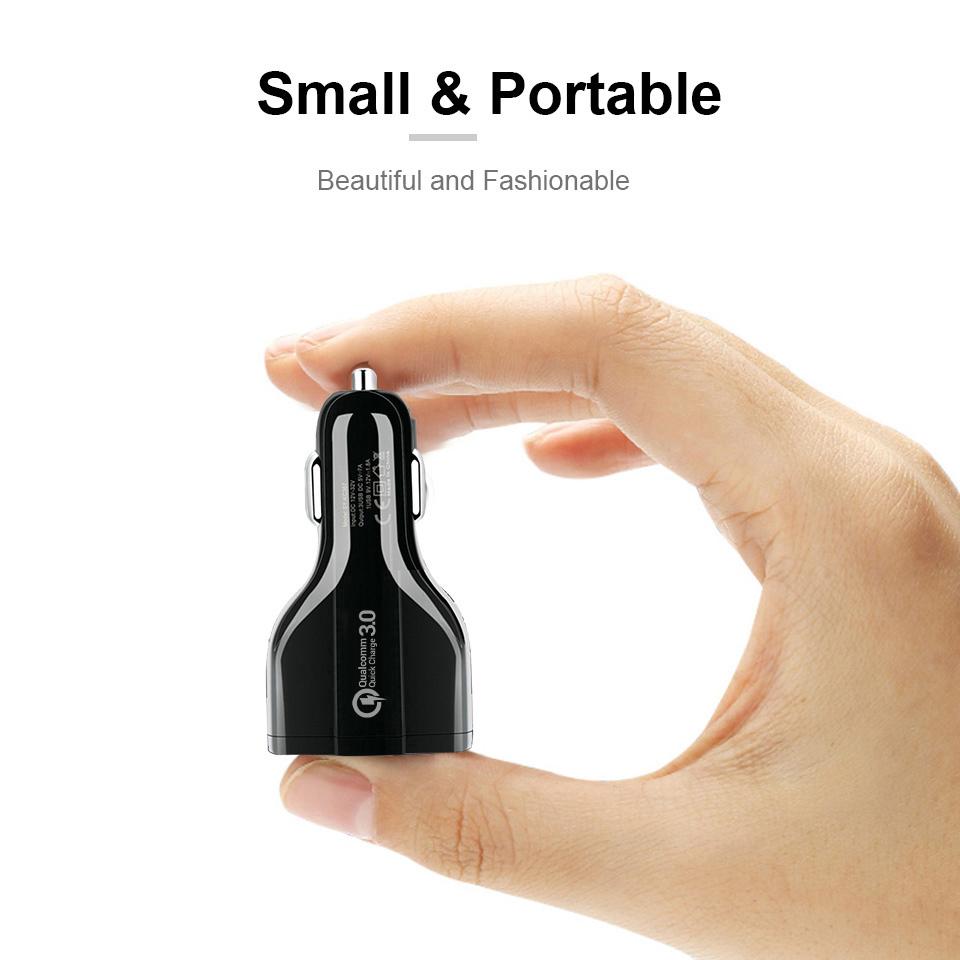 QGeeM QC 3,0 3 USB Auto Ladegerät Quick Charge 3,0 3-Ports Schnelle Ladegerät für Auto Telefon Lade Adapter für iPhone Xiaomi Mi 9 Redm