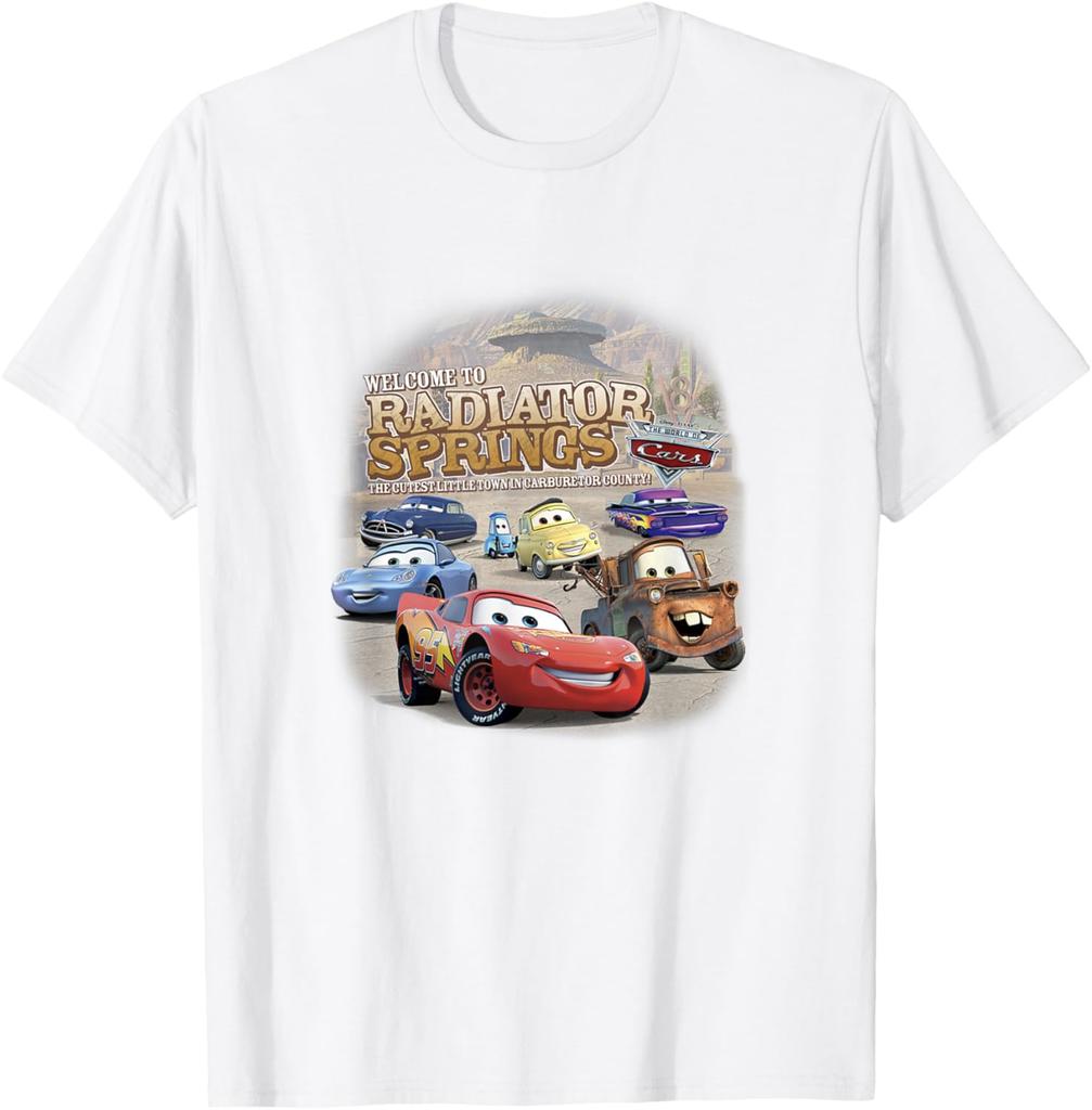 T-shirt Disney Pixar Cars Benvenuti a Radiator Springs Scatto di Gruppo