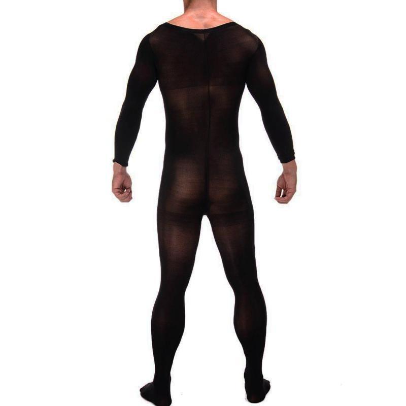 Transparent Long Sleeve Teddies Bodysuits Underwear for Men Erotic Plus Size Body Suit Men Underwear Body Stocking