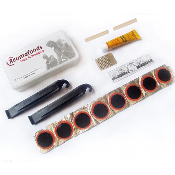 Bicycle Tire Repair Kit with Cold Patch, Glue, and Lever Tools