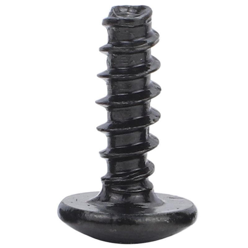 TT Black Cross Large Flat Head M3 Self-Tapping Screw with Cutting Tail and Mushroom Head