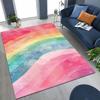 Colorful Rainbow Clouds Dream Sky Cartoon Rug for Bedroom Living Room Sofa Home Doormat Decor, Large Kid Play Non-slip Floor Mat