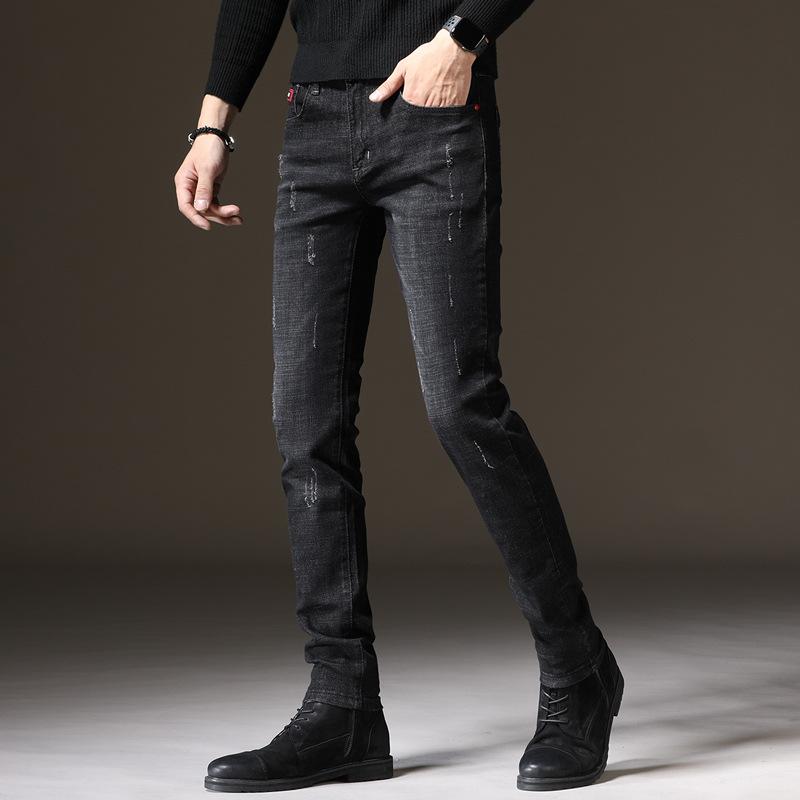 Hombres Jeans Stretch Black Color Casual Pencil Pants Elastic Tight  Pantalones Streetwear Narrow Skinny Jeans Men comprar a buen precio —  entrega gratuita, reseñas reales con fotos — Joom