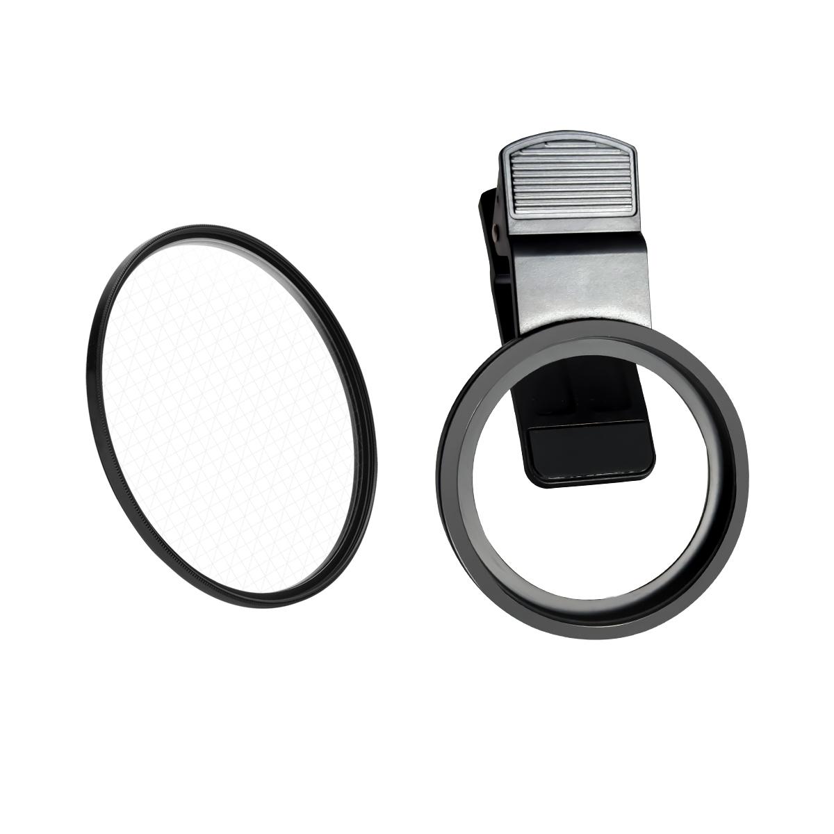 

Mecoright Cellphone Filter 52mm holder CPL GND Starlight 4/6/8 Close Up Macro range+1/2/4/8 Black Soft clip smart iphone Lens 52mm