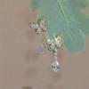 Elegant Butterfly Earrings with Bow and Teardrop Pendant, Alloy Drop Dangle Earrings for Women