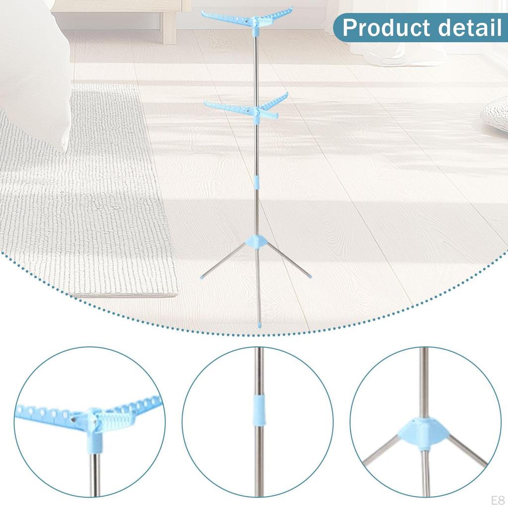 Tripod Clothes Drying Rack Foldable Laundry Portable Towel Rack, Garment Storage Hanger