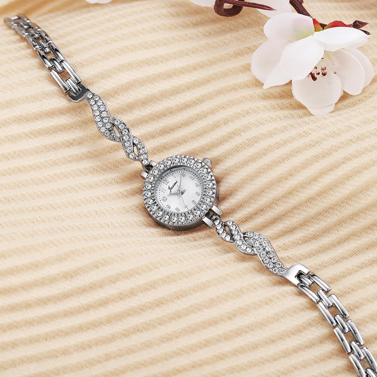 

New Fashion Simple Design Sense Luxury Hot Sale Diamond Personalized Quartz Watch Women s Bracelet Set 2pcs/set серебряный