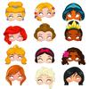 Princess Anime Keychains Stickers Stamps Cosplay Masks Photo Booth Props Gifts for Guests Kids Party Favors Baby Showers