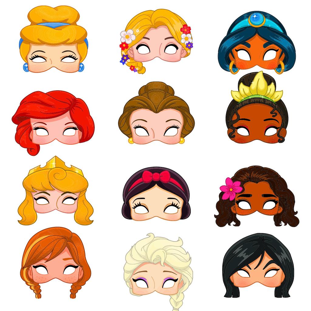 Princess Anime Keychains Stickers Stamps Cosplay Masks Photo Booth Props Gifts for Guests Kids Party Favors Baby Showers