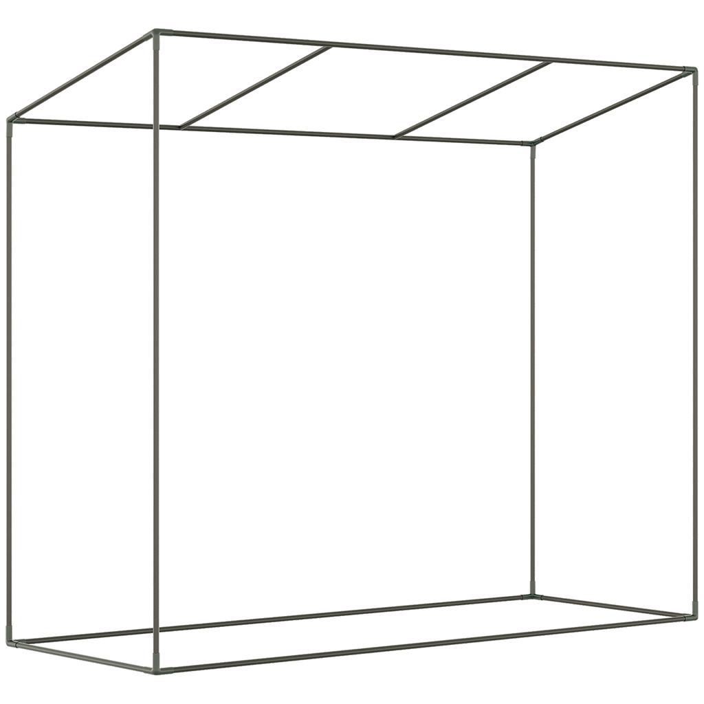 Greenhouse with Side Window, Roll-up Door, Windproof, Steel Frame, Plastic Tarpaulin, White, 200 X 76 X 168 Cm
