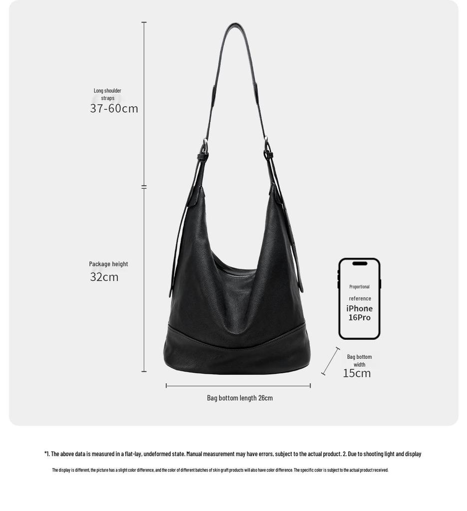 Qiu Zhen Women's Large Capacity Crossbody Hobo Bag, Grid Pattern, Vegetable Tanned Sheepskin, Double Handle.